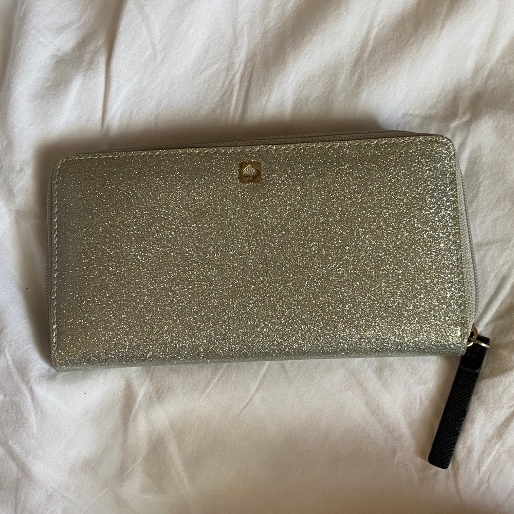 Kate space silver glitter wallet.
